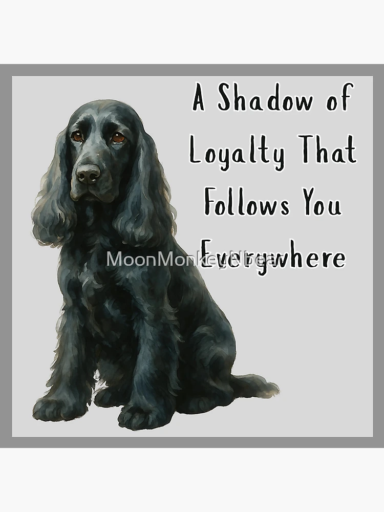 Aperçu 5 sur 5. Bloc acrylique avec l'œuvre Cocker spaniel noir Loyal créée et vendue par MoonMonkeyNbear.