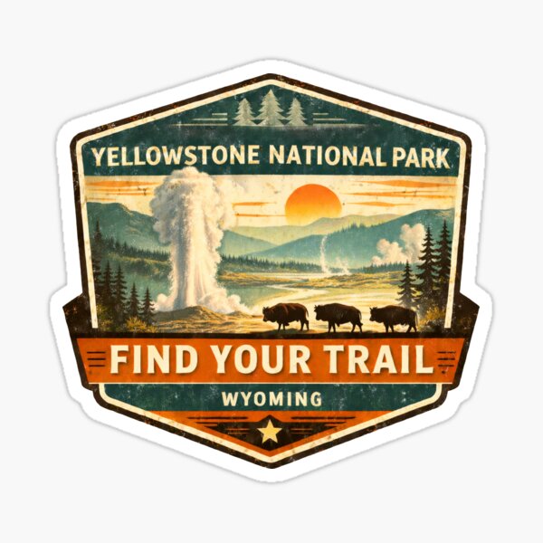 Aperçu de l'œuvre Randonnée | Parc national de Yellowstone créée et vendue par Forged in the Warp.