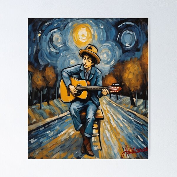 Item preview, El joven Bob Dylan bajo el cielo estrellado designed and sold by Artisticanvas.