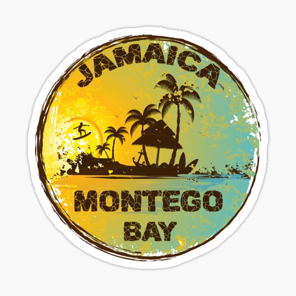 Aperçu de l'œuvre Design artistique rétro de Montego Bay, Jamaïque créée et vendue par Menehune Mischief.