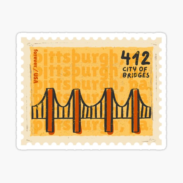 Aperçu de l'œuvre Pittsburgh, la ville des ponts - timbre-poste créée et vendue par expressivelyEZ.