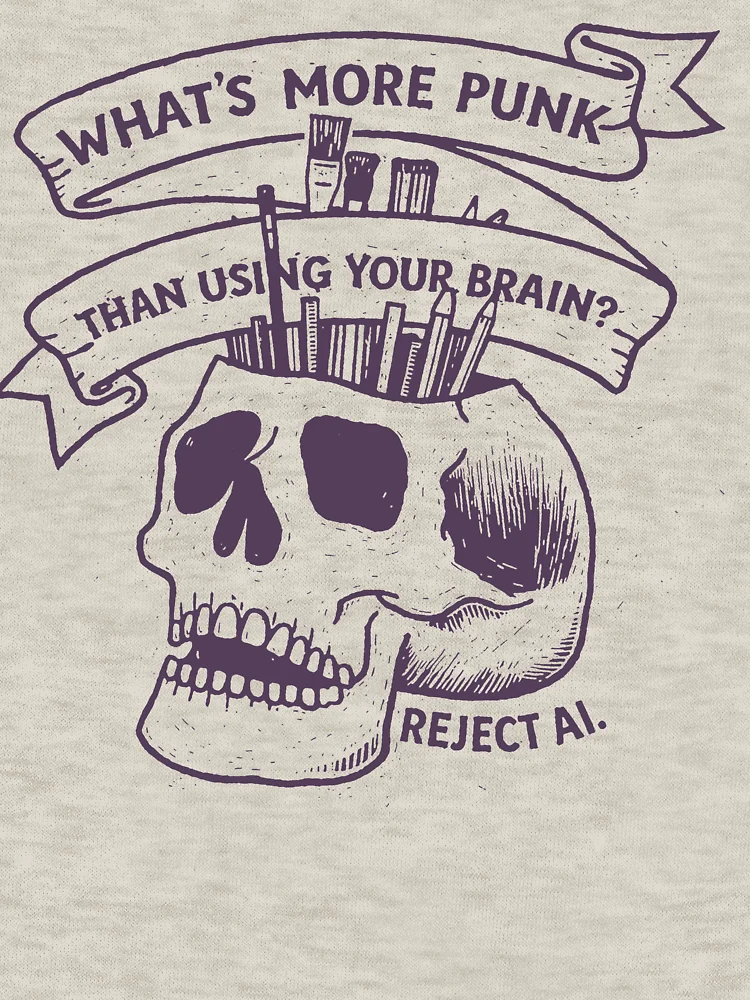 Aperçu 7 sur 7. T-shirt essentiel avec l'œuvre Quoi de plus punk que d'utiliser son cerveau ? | Rejeter l'IA et l'anti-IA créée et vendue par borenclolahroy.