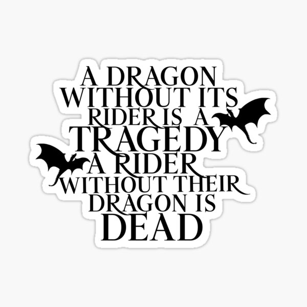 Aperçu de l'œuvre Un dragon sans son cavalier est une tragédie – Citation de Rebecca Yarros – Fourth Wing créée et vendue par letizzart designs.