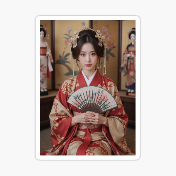 Artikelvorschau, Crimson Hina Princess – Elegantes japanisches Puppenporträt entworfen und verkauft von SEIMEI2025.