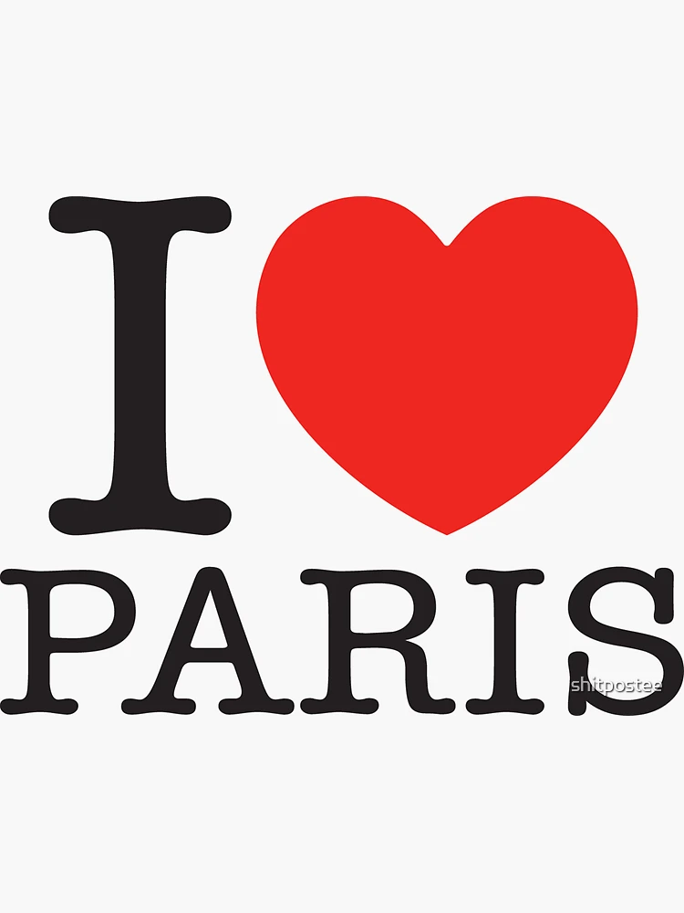 Aperçu 3 sur 3. Sticker avec l'œuvre J'aime Paris créée et vendue par shitpostee.