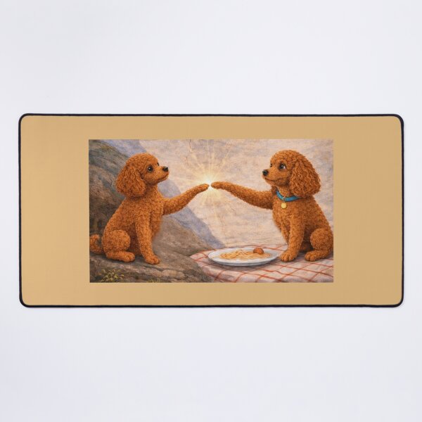 Item preview, Toy Poodle Creation – Funny Renaissance Poodle Art Inspired by Creation of Adam designed and sold by ToyPoodleClub.