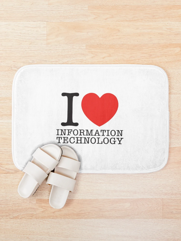 Thumbnail 1 of 6, Bath Mat, I Love Information Technology designed and sold by shitpostee.