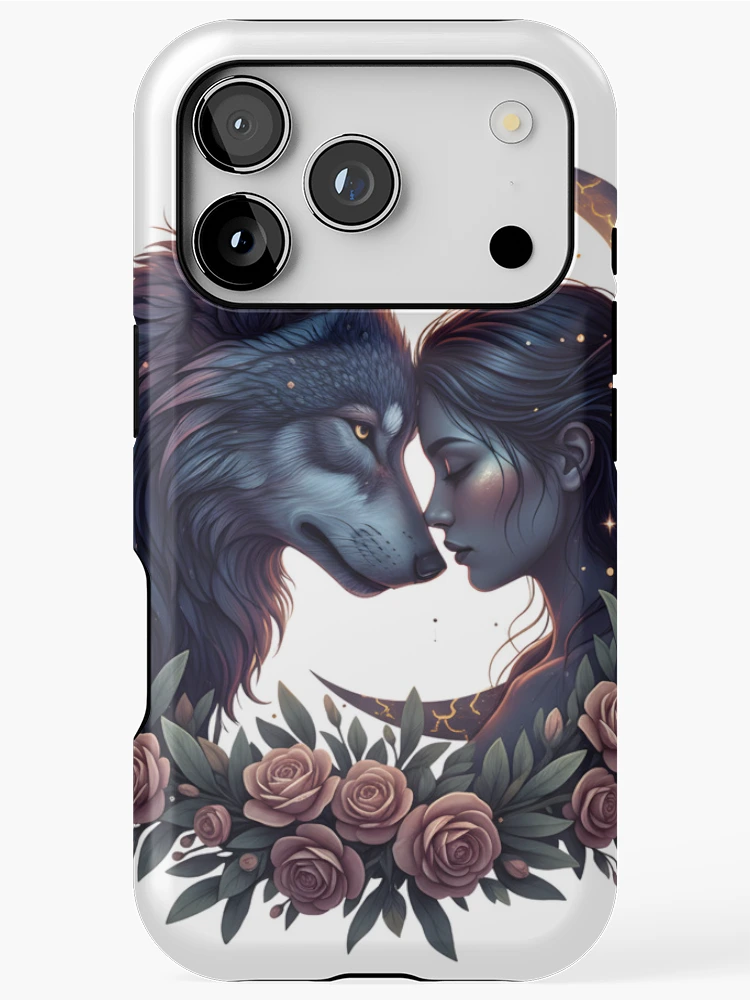 Imagen 1 de 4, Funda de iPhone con la obra Ilustración de la Loba y la Diosa de la Luna, Mujer Loba Mística, diseñada y vendida por BARKAcreations.