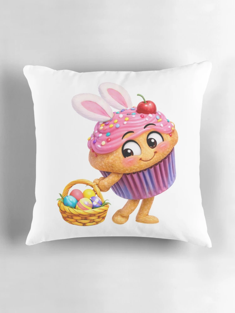 Thumbnail 3 of 4, Pillow, Easter Cupcake designed and sold by Sillytoe.