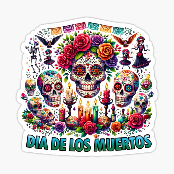 Item preview, Diseño de calavera de azúcar para el Día de Muertos – Arte colorido del Día de los Muertos designed and sold by artedigital99.
