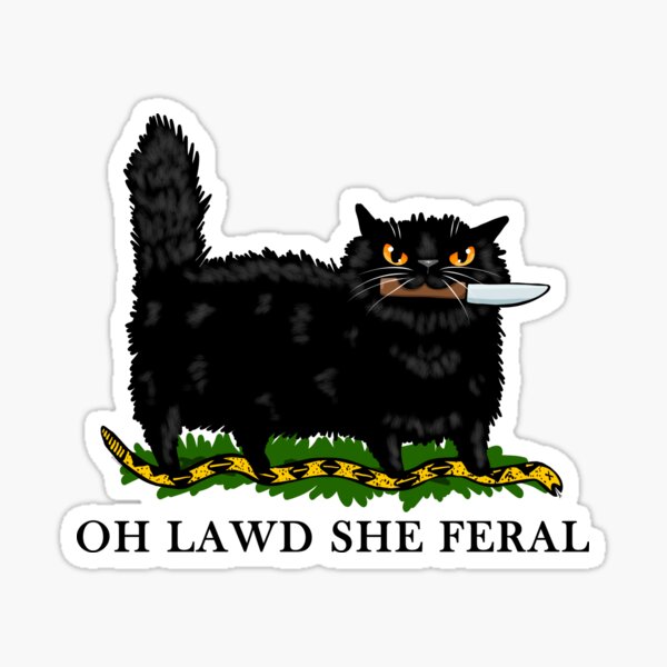 Aperçu de l'œuvre Oh Seigneur, c'est une chatte noire sauvage créée et vendue par KilkennyCat Art.