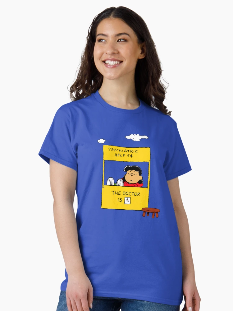 Aperçu 3 sur 7. T-shirt classique avec l'œuvre Lucy Peanut - Aide psychiatrique créée et vendue par Stafungia.