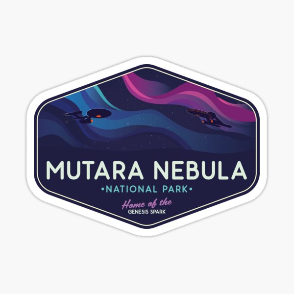 Aperçu de l'œuvre Badge spatial rétro science-fiction de la nébuleuse de Mutara créée et vendue par magrodanny.