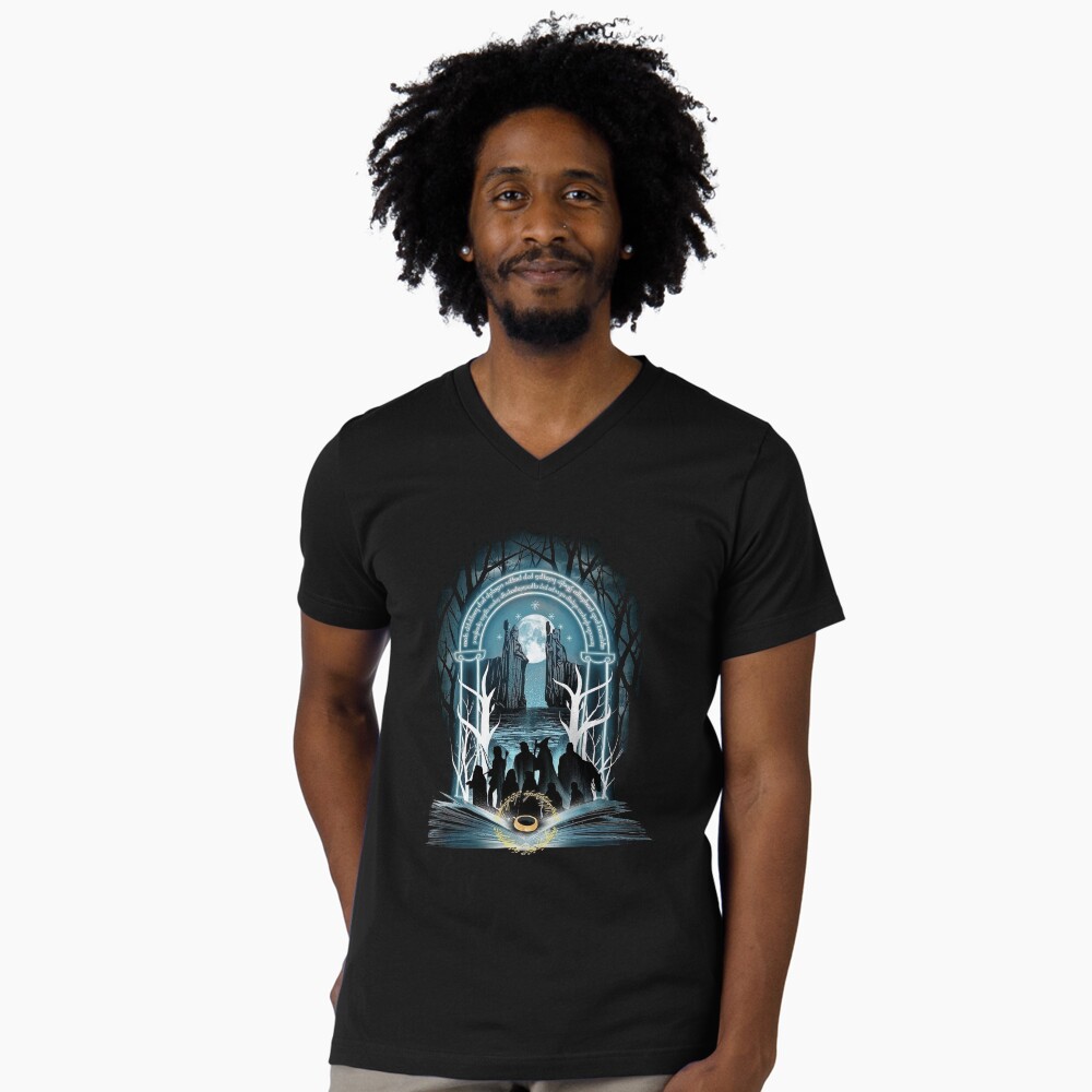 Vista previa del artículo con la obra «Camiseta de cuello en V», diseñado y vendido por HepticWives.