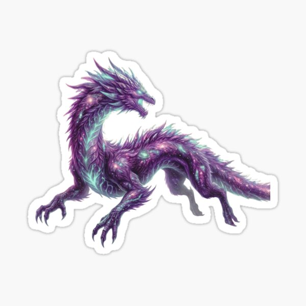 Aperçu de l'œuvre Dragon Monstre Néon Galactique créée et vendue par Nika Art Studio.
