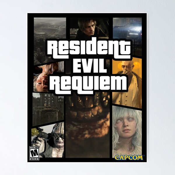 Aperçu de l'œuvre Illustration de couverture de Resident Evil Requiem dans le style de GTA créée et vendue par StrangeLifeShop.