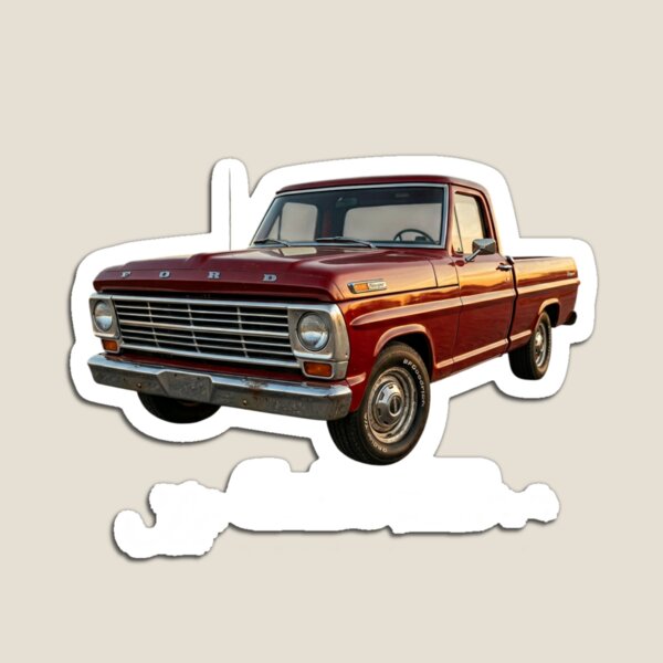Item preview, Camioneta clásica de 1967 – Camioneta estadounidense roja vintage – Arte automotriz retro designed and sold by Zippy Creation.