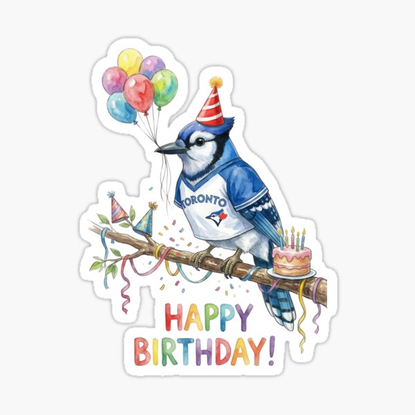 Aperçu de l'œuvre Joyeux anniversaire au geai bleu créée et vendue par Tiffany Roy.