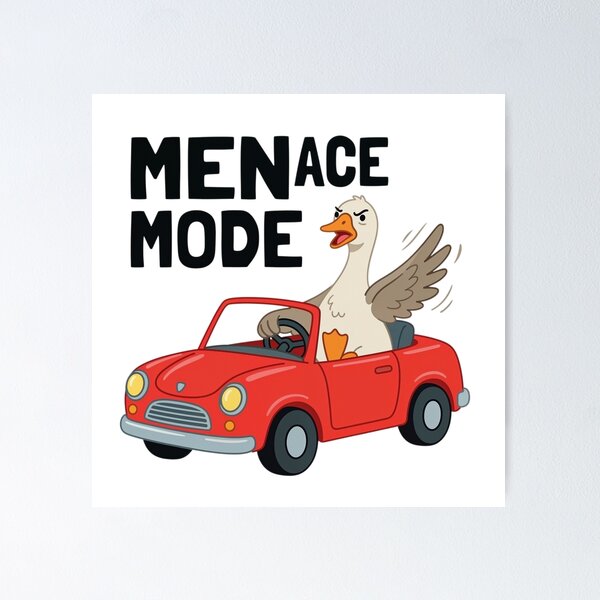 Item preview, Menace Mode Goose Driving Car Funny Chaotic Goose Meme Design designed and sold by Anastasiia Yurevych.