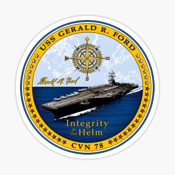 Artikelvorschau, USS Gerald R. Ford CVN-78 „Integrität am Steuer“ Marineemblem entworfen und verkauft von CharlieDesings.