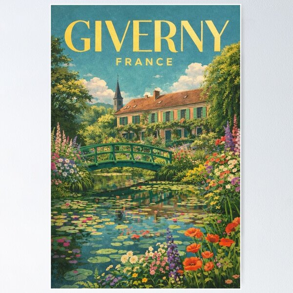 Aperçu de l'œuvre Giverny, France, Jardin de Monet, Normandie, Seine, Paysage impressionniste créée et vendue par Places On Earth.