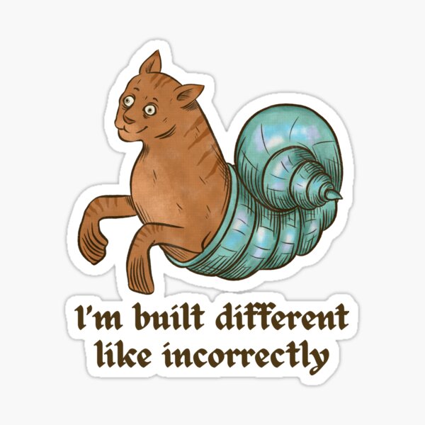 Aperçu de l'œuvre Coquillage chat médiéval rigolo - je suis différent créée et vendue par CoolKittyCat8.
