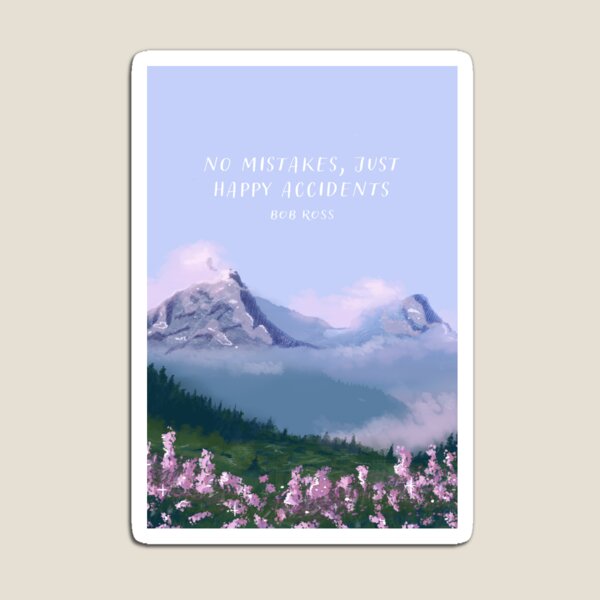 Item preview, Bob Ross - Sin errores, solo felices accidentes - Pintura de montañas designed and sold by StudioKitti.