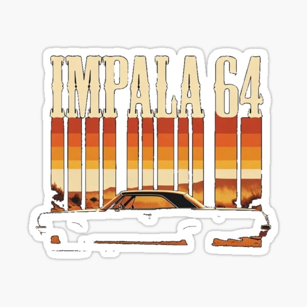 Aperçu de l'œuvre T-shirt graphique rétro Chevy Impala 1964, coucher de soleil, style lowrider classique créée et vendue par TheArtOfCar.