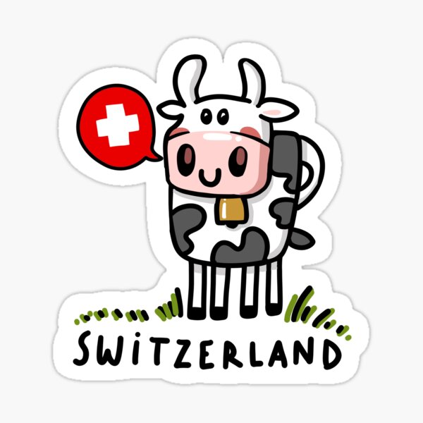 Item preview, Bandera de vaca suiza kawaii, lindo recuerdo de Suiza designed and sold by sianelliot.