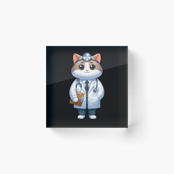 Item preview, Lindo diseño de regalo médico con forma de gato doctor designed and sold by CyfroweMysli.