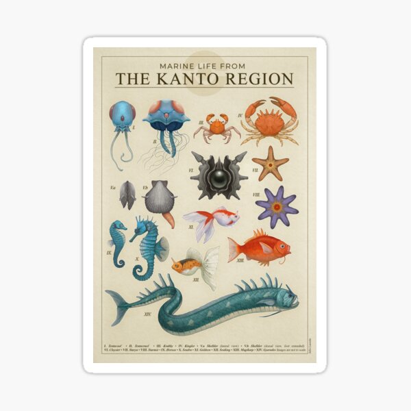 Item preview, Vida marina de Kanto designed and sold by Julio Lacerda.