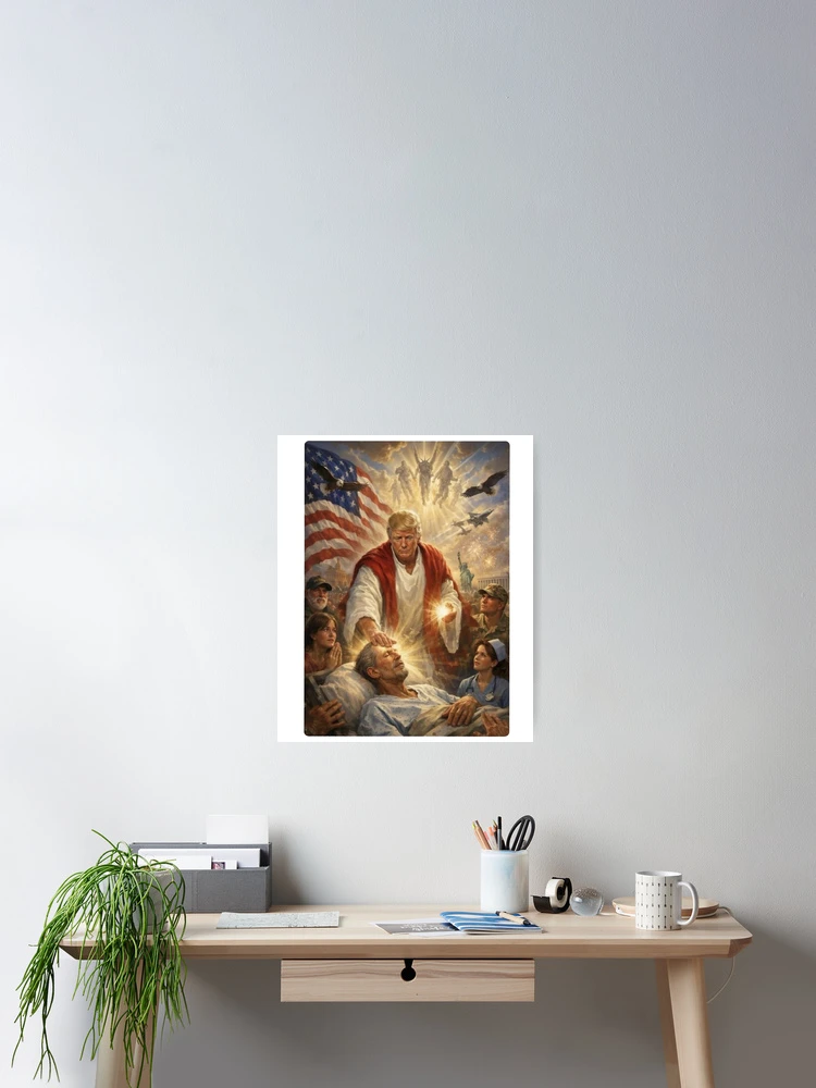 Thumbnail 2 of 3, Poster, Trump Jesus designed and sold by ZalcArtStore.