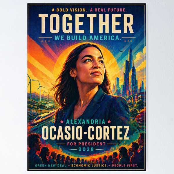 Aperçu de l'œuvre Alexandria Ocasio Cortez 2028 créée et vendue par THE Company.