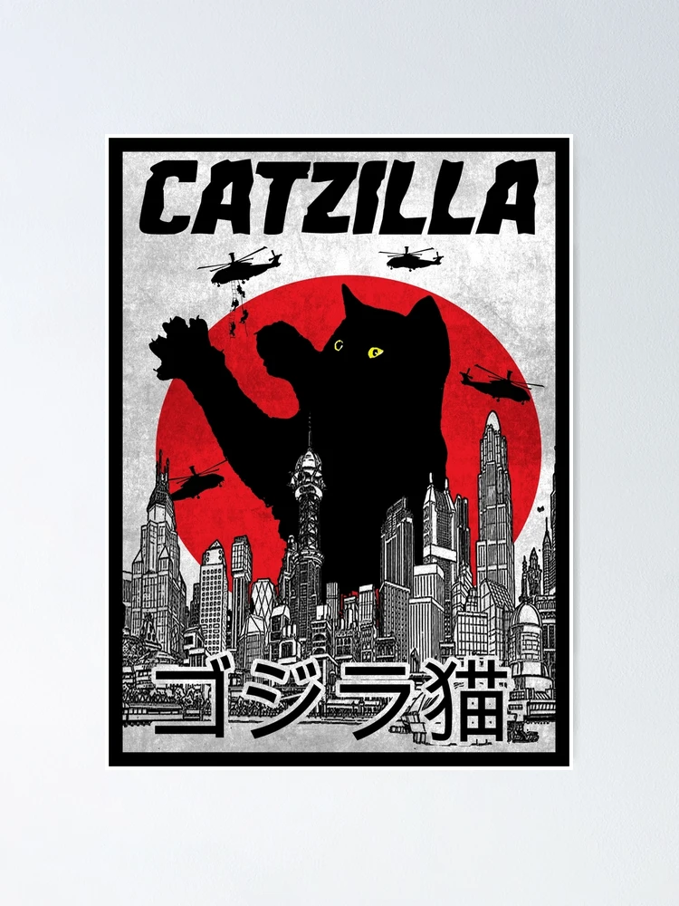 Imagen 1 de 3, Póster con la obra Catzilla, diseñada y vendida por Le-Freak.