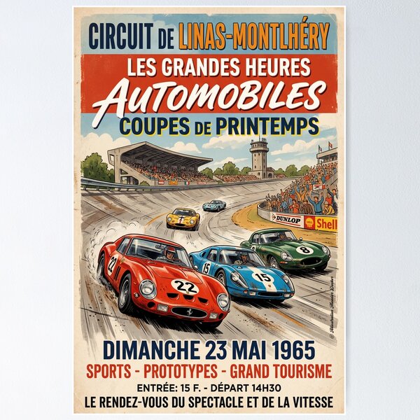 Item preview, Automovilismo en Linas-Montlhery 1965 designed and sold by Theodor Decker.
