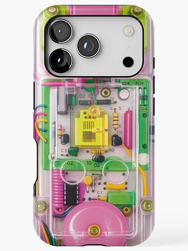 Thumbnail 1 von 4, iPhone-Hülle, Handyhülle mit transparentem Effekt im 80er/90er-Jahre-Y2K-Stil – Retro-Technik, Y2K-Elektronikdesign, Conairphone designt und verkauft von Plastic Memory Archive.