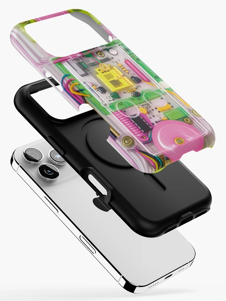 Thumbnail 2 von 4, iPhone-Hülle, Handyhülle mit transparentem Effekt im 80er/90er-Jahre-Y2K-Stil – Retro-Technik, Y2K-Elektronikdesign, Conairphone designt und verkauft von Plastic Memory Archive.