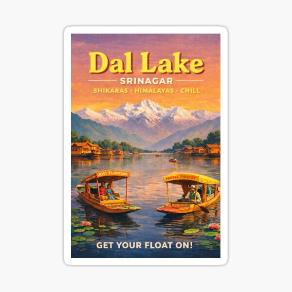 Item preview, Dal Lake Srinagar Jammu Kashmir India Himalayas Shikara Houseboats designed and sold by Aryabek.