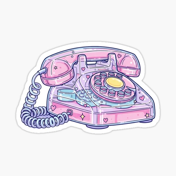 Item preview, Teléfono transparente de los años 90 designed and sold by Sage Palette Stickers.