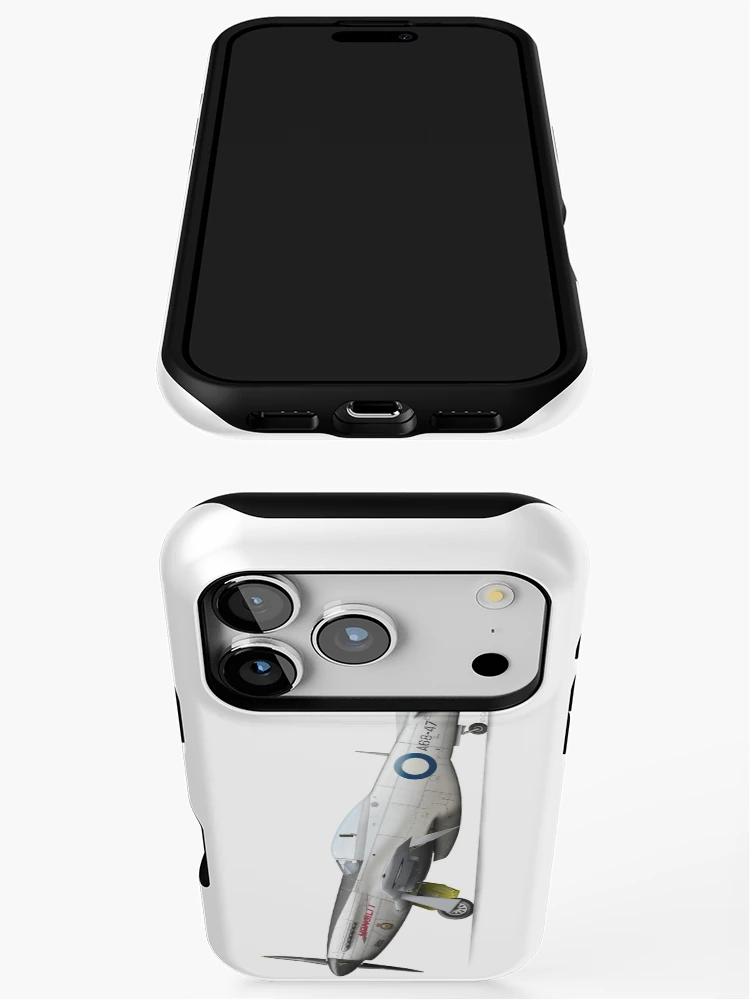 Imagen 3 de 4, Funda de iPhone con la obra NORTH AMERICAN P-51 MUSTANG A68-47 MONGILI I 1947, diseñada y vendida por Grubby Fingers Aircraft Illustration.