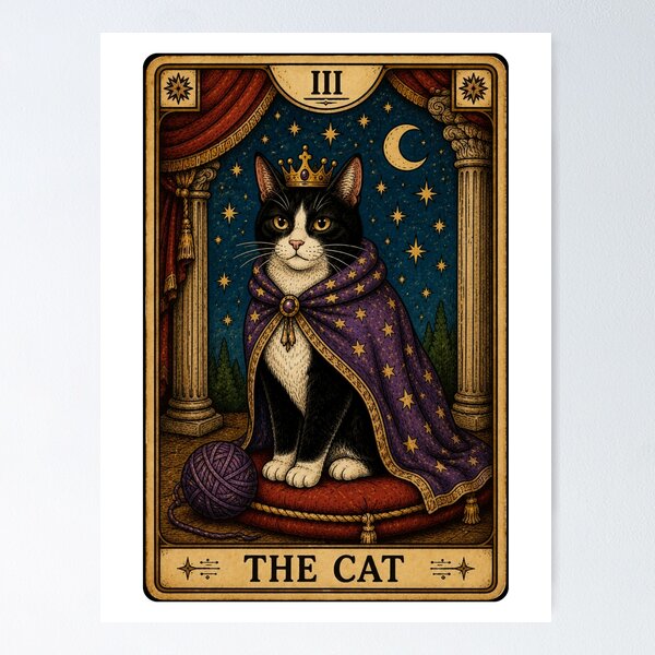 Artikelvorschau, Das Katzen-Tarot – Tuxedo-Katze entworfen und verkauft von shelbyy328.