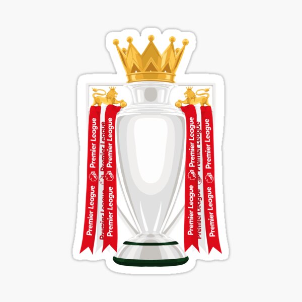 Aperçu de l'œuvre Autocollant du trophée de la Premier League d'Arsenal | Design de la coupe du champion de football créée et vendue par The Home Of Pink Peach.