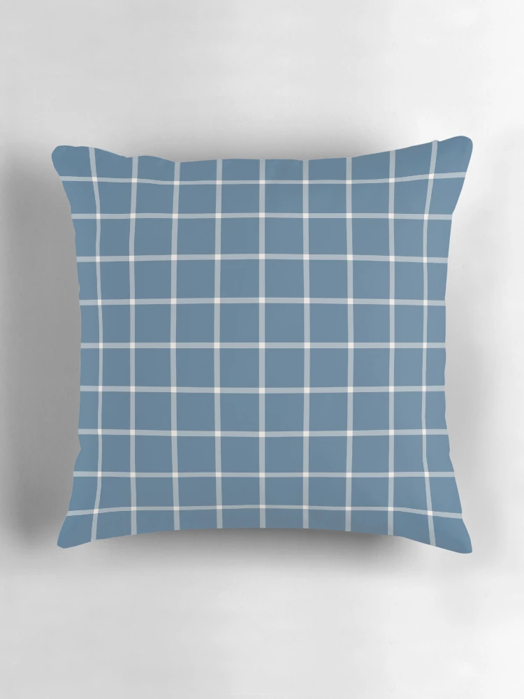 Thumbnail 3 of 4, Pillow, Blue And Cream Mini Gingham Pattern designed and sold by pattern-archive.