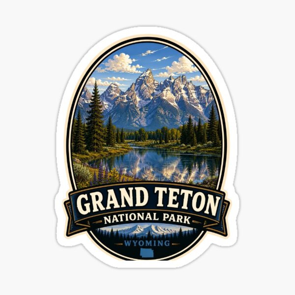Item preview, Pegatinas del Parque Nacional Grand Teton de Wyoming designed and sold by projectbadass.
