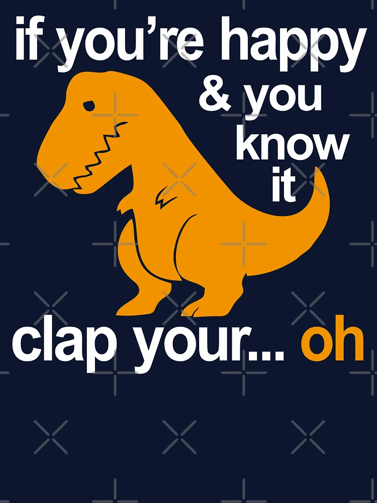 Aperçu 7 sur 7. T-shirt classique avec l'œuvre Dino Clap Your Hands : T-Rex ludique et rimes joyeuses créée et vendue par ozdilh.