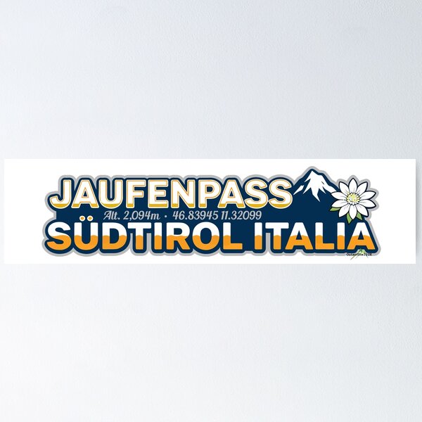 Aperçu de l'œuvre Jaufenpass Passo di Monte Giovo Italie Autocollant TShirt 06 créée et vendue par OuterShellUK.