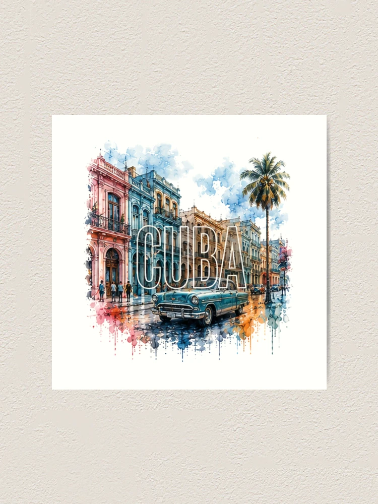 Aperçu 1 sur 3. Impression artistique avec l'œuvre Cuba créée et vendue par VelumStudio.