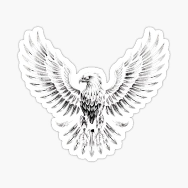 Aperçu de l'œuvre Emblème majestueux d'aigle ailé noir et blanc créée et vendue par Saeed Ahmad.