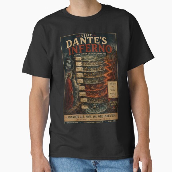 Item preview, Póster de viaje vintage del Infierno de Dante para aficionados a la literatura clásica designed and sold by RickE.