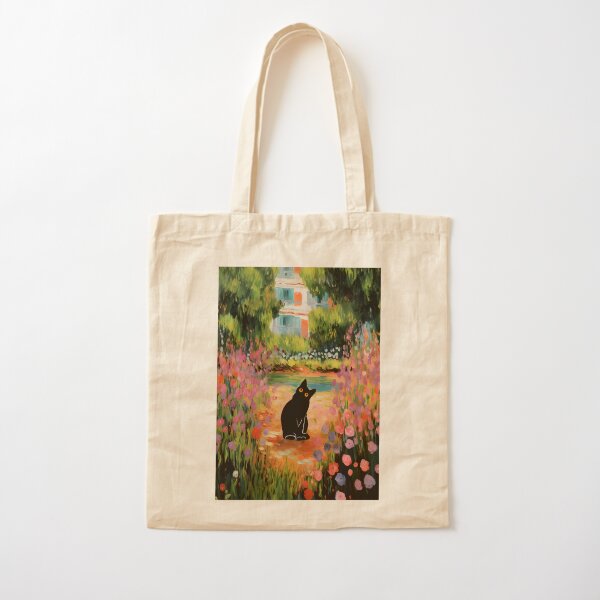 Aperçu de l'œuvre Chat de jardin style Klimt | Chat Klimt dans un jardin fleuri créée et vendue par PurrfectHome.